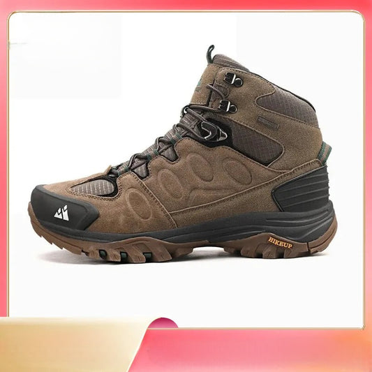 High-Top Men Hiking Boot Winter Outdoor Shoes Lace-Up Non-slip Sports Casual Trekking Boots Man Suede Warm Shoes