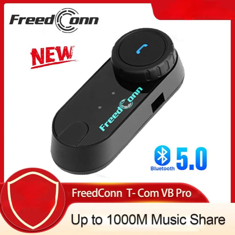 Freedconn T Com VB Motorcycle Helmet Headset Bluetooth Stereo Intercom Call Wireless Communication Interphone FM Music Sharing