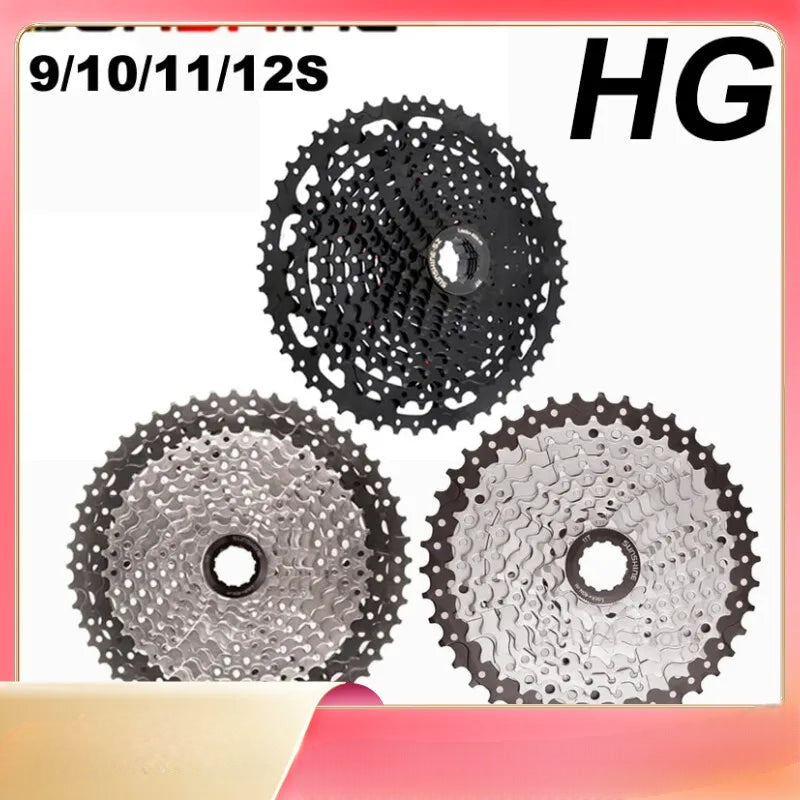 SUNSHINE Cassette 9S 10S 11S 12S MTB Bike Bicycle Freewheel 9V 10V 11V 12V 42/46/50T/52T for M5100 M6100 M7100 M8100 HG Hub