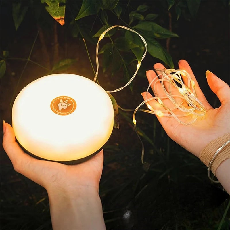LED Camping Lamp Strip Atmosphere 10M Length Waterproof Recyclable Light Belt Outdoor Garden Decoration Lamp for Tent Room