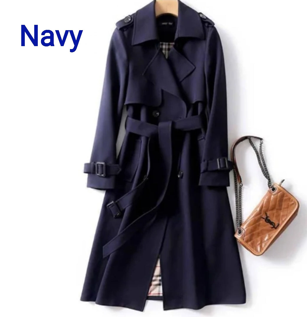 Winter Women's windbreaker With Belt Fashion Streetwear Long Jacket Coat Female Clothing Slim Windbreak Ladies