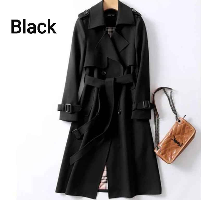 Winter Women's windbreaker With Belt Fashion Streetwear Long Jacket Coat Female Clothing Slim Windbreak Ladies