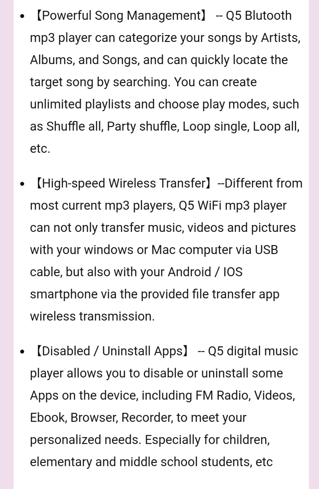Portable WiFi MP4 Player Bluetooth MP5 HiFi Sound Music  MP3 Player 4.0 "Full Touch Screen FM/Recorder/Browser/Support Max 512GB