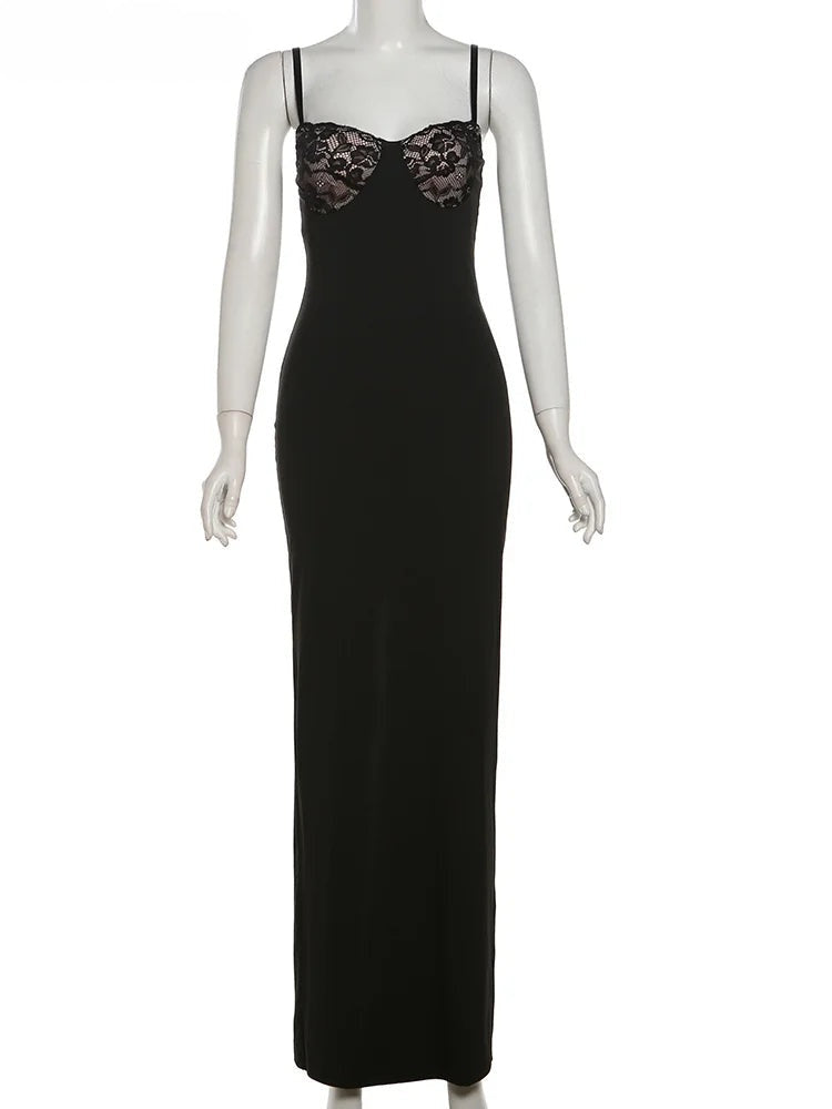 NEW Arrivals Ladies Sexy Dress Women Skinny Patchwork Chest Summer Elegant Skinny Elastic Stretch Maxi Bodycon Clubwear