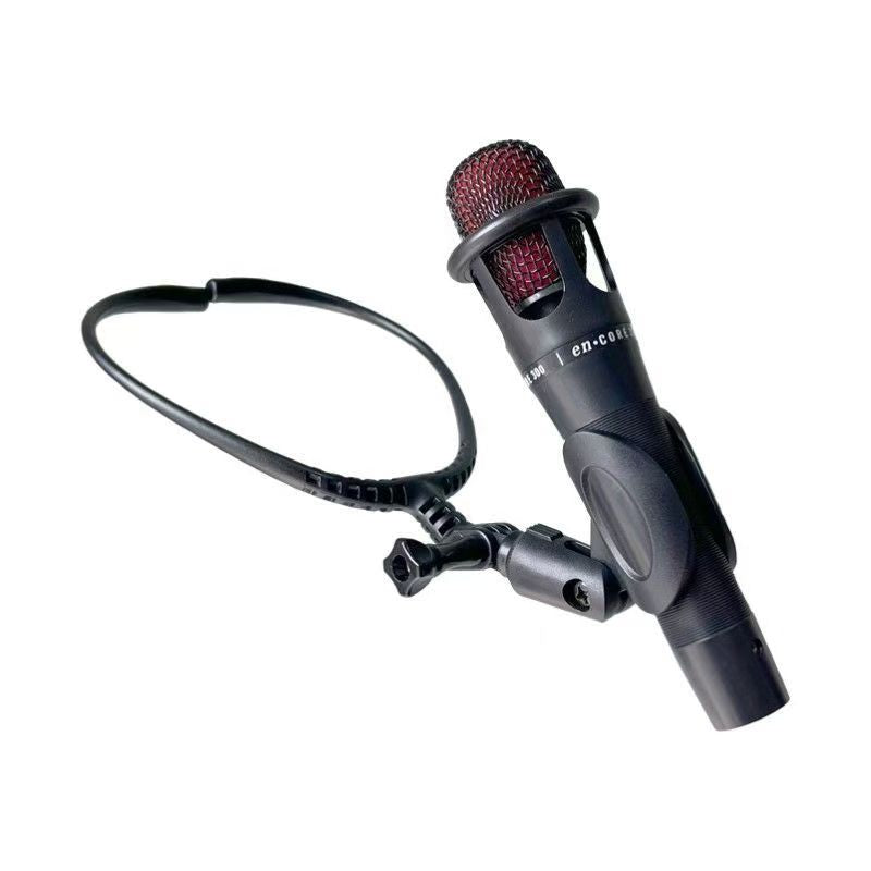 Home Studio Professional Hands-Free Neck Microphone Stand with Adjustable Clip - Heavy-Duty ABS Ergonomic Clip-On Mic Holder for Live Performances, Recording, Podcasting, Singing & Public Speaking - Secure Hands-Free Voice Ca