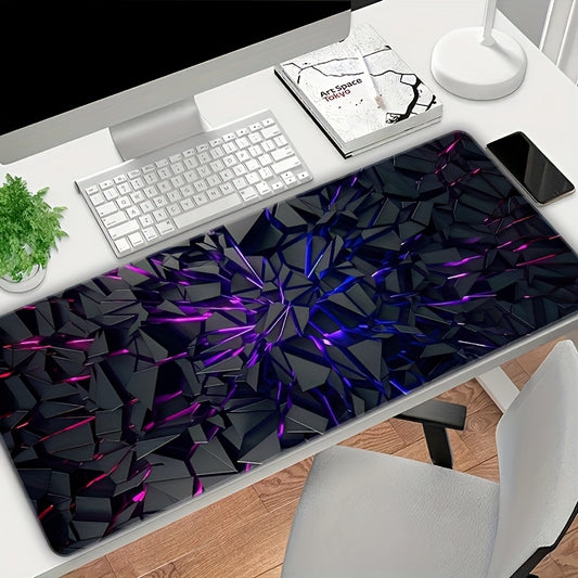 Oversized (150x80cm) Small (70x30cm) Modern Black Mouse Pad Featuring Bright Neon Designs - Premium Quality with a Rubber Backing - Sturdy Desk Mat Suitable for Gaming And Office Aesthetics - Perfect Present for Christmas And