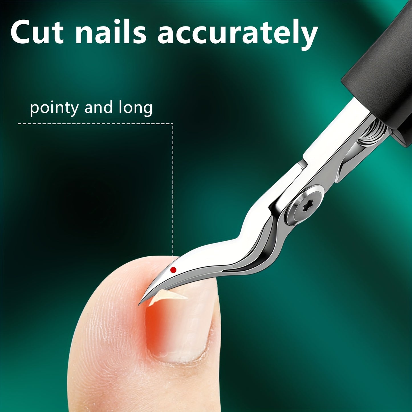 Heavy-Duty Stainless Steel Toenail & Fingernail Clipper for Thick/ Nails - Professional-Grade Curved Blade with Sharp Elongated Tip, Thickened Nail Care Tool for Adults, Elderly, Men & Women (Foot & Hand Trimmer)