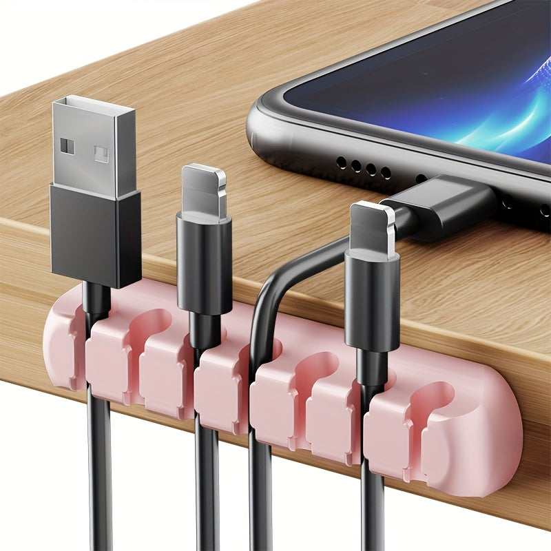 4 Colors Super Strong Self-Adhesive Silicone Cable Organizers with 7, 5, And 3 Slots for Managing Cables, Featuring Cable Holders And Storage Boxes to Keep Your Wires Neat And Tidy!