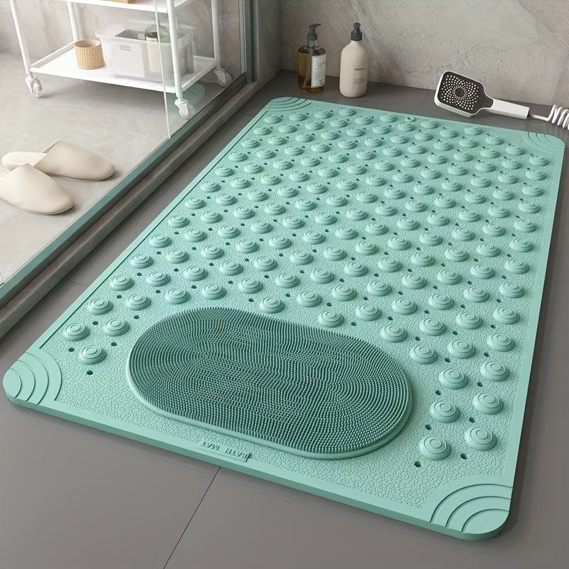 Non-Slip Massage Shower Green Mat, Safety Pad for The Bathroom - Rectangular Shower Mat And Bathroom Non-Slip Pad, a Must-Have for Home Bathroom Accessories