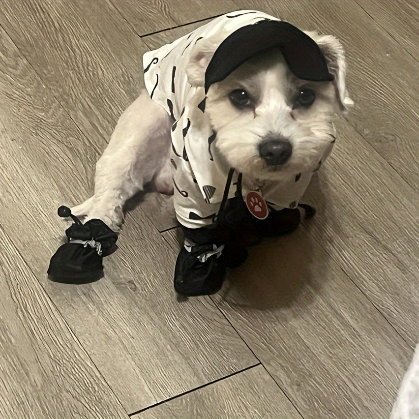 4 PCS Set-XS-3XL Size Water Resistant Rain Snow Protection Dog Shoes For Small Dogs - Protect Your Pet's Paws And Keep Them Dry Pets Apparel Sets Clothing Accessories