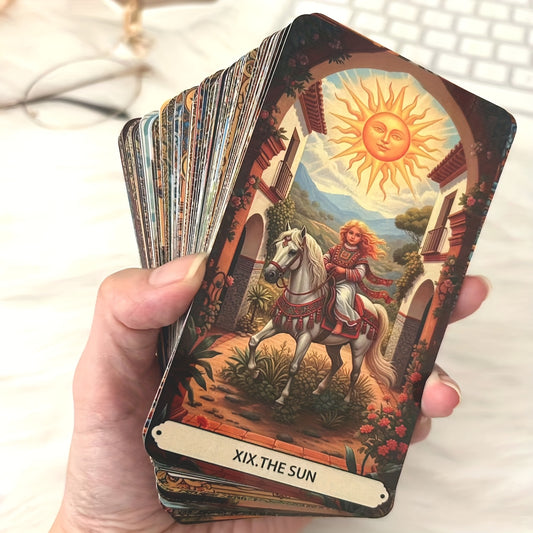 78 Cards English Tarot, Classic Deck Innovative Themed Illustrations, 11.99 x 6.99 cm cards, PDF English-Thai General Guide