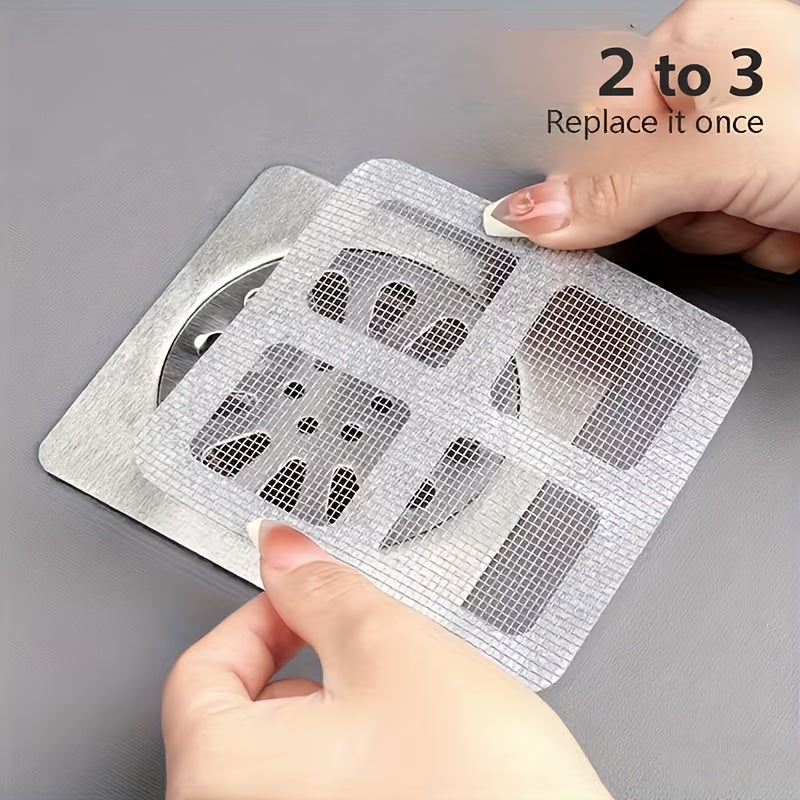 24 PCS Set Bathroom Hair Filter, Toilet Sewer Filter, Kitchen Anti-Clogging and Insect-Proof, Self-Adhesive Floor Drain Sticker