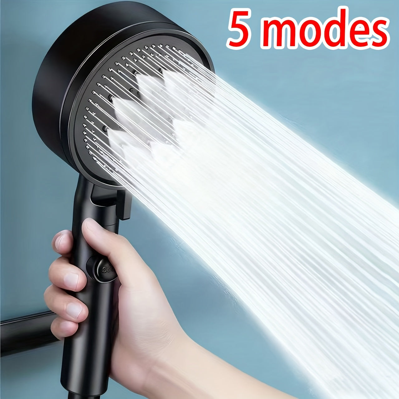 NEW Arrivals Advanced Black 5 Modes High Pressure Shower Head - Water Saving, Adjustable Head Handheld Shower Head, Enhancing Bathing Experience, Easy Installation, Bathroom Additions