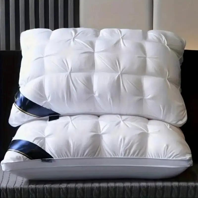 4pcs 3D Luxury Hotel Pillow Set, Neck Support Sleeping Pillows for Comfort & Relaxation, Premium Cover with Zipper Closure, 45*68cm