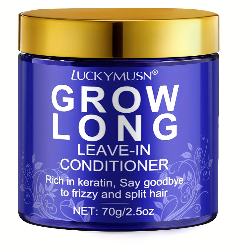 NEW Grow Long Leave-In Conditioner - Deep Moisturizing Keratin for Dry, Damaged, Frizzy & Split Ends, Argan Oil & Aloe Vera, Refreshing Oil Control, 70g/2.5oz, Unisex for All Hair Types, Hair Conditioner, Sleek Haircare, Plan