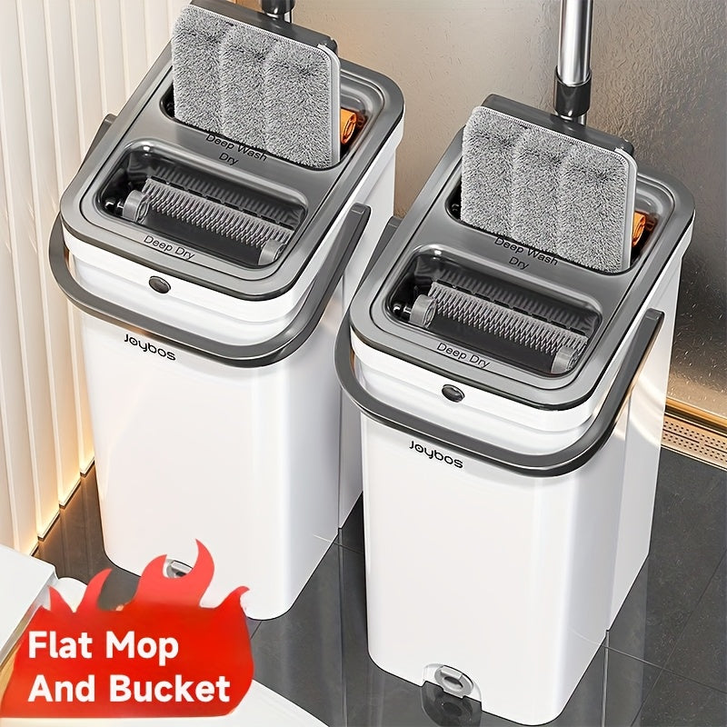 NEW Upgraded Mop and Bucket Set, Floor Cleaning Mop with Twister, Home Mop and Bucket Set with Twister, Long Handle Wall Mop Cleaner, Flat Mop and Bucket System, Cleaning Supplies, Cleaning Tools