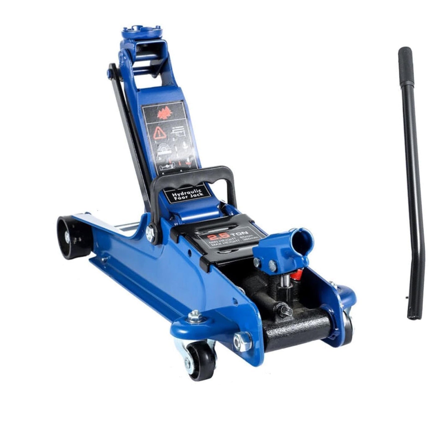 Flat Tire or Mechanical Issues? No Worries, 2.5 Ton Hydraulic Low Profile Floor Jack Heavy Duty Trolley Lift for Car Van Truck Trailer Auto Repairing Garage Tool (Red)