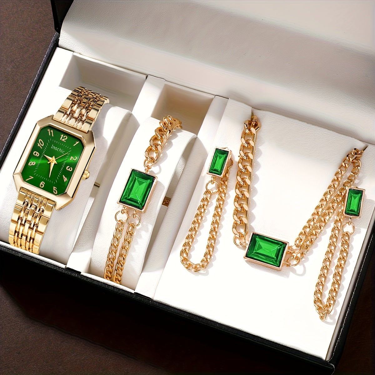 5pcs Set 4 Colors Women' Gorgeous And Fashionable Quartz Watch+ Jewelry Set Valentine's Day, Easter, Ramadan, Wedding, Birthday Party, Christmas Horror, Halloween, Give Friends Gifts Eid Al Adhan