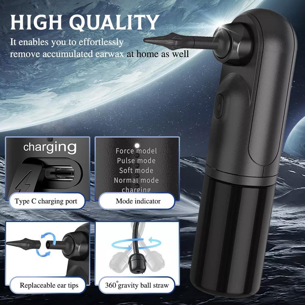 Full Set Professional Ear Wax Remover Kit - Dual-Chamber Isolation Tech, 3-Mode Pressure Control, 11 Tips with Warm Water & Visible Waste Tank, USB-C Charging, Ideal for Soft & Hard Earwax, Efficient Ear Cleaning Solution|Dig