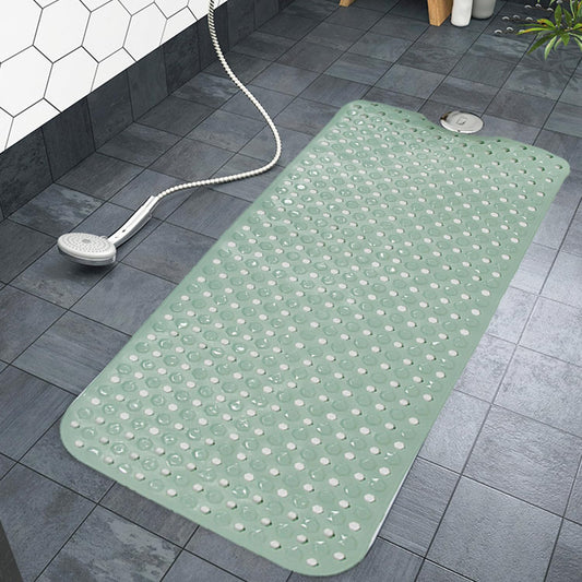 Green /Gray Color Anti-Slip Shower Mat – Drain Hole Design, Suction Cup Backing, Textured Surface, Easy-Care Washable Material – Multiple Sizes & Colors Home and Hotels Bathroom Accessories
