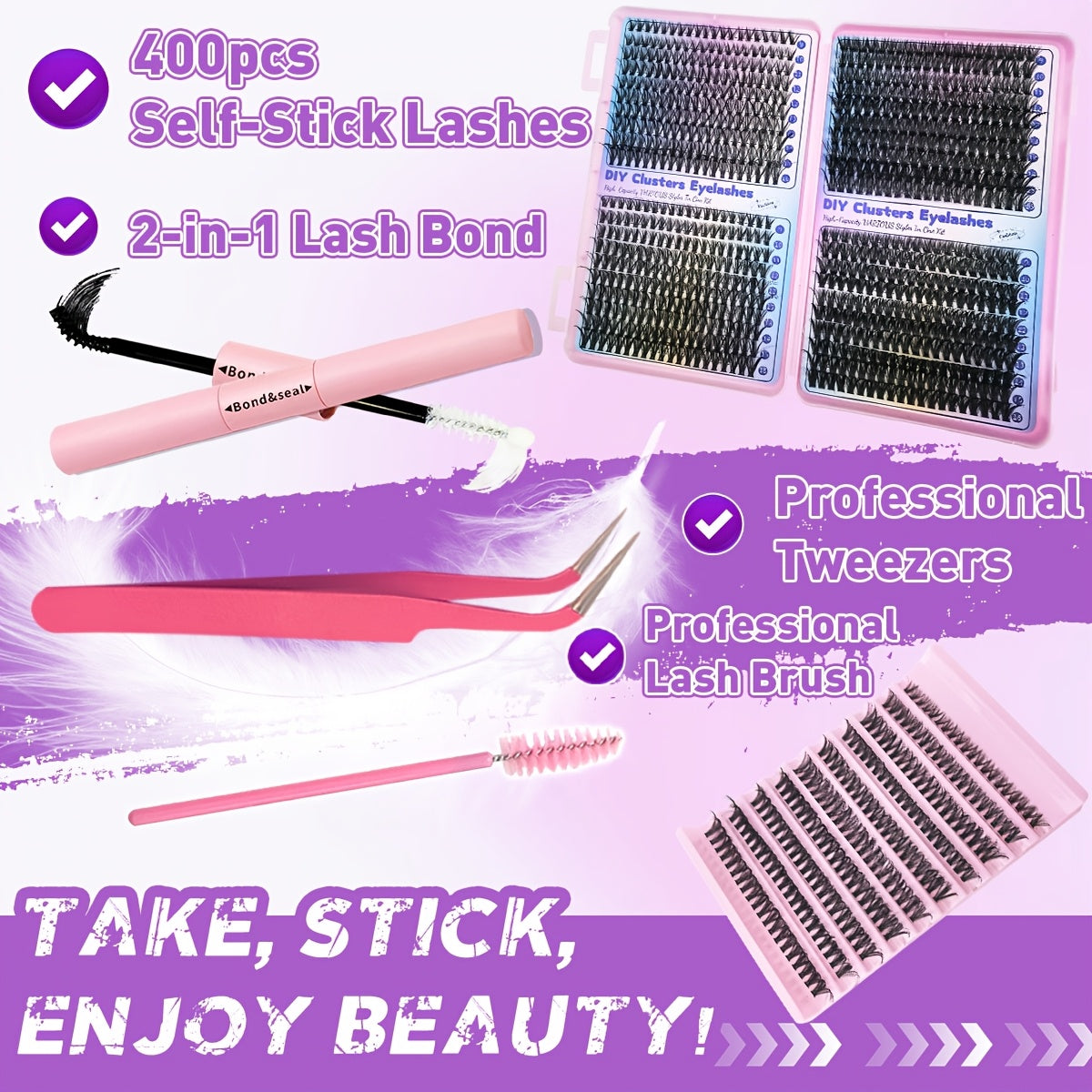 200/800pcs Full Set Eyelash Extensions Kit with Glue, Tweezers, Lash Brush & Curler - Natural & Eye Styles, Multiple Lengths, 0.07mm Thickness, Eyelash Extensions for Women, Eyelash Extensions Supplies, Eyelash Extensions Kit