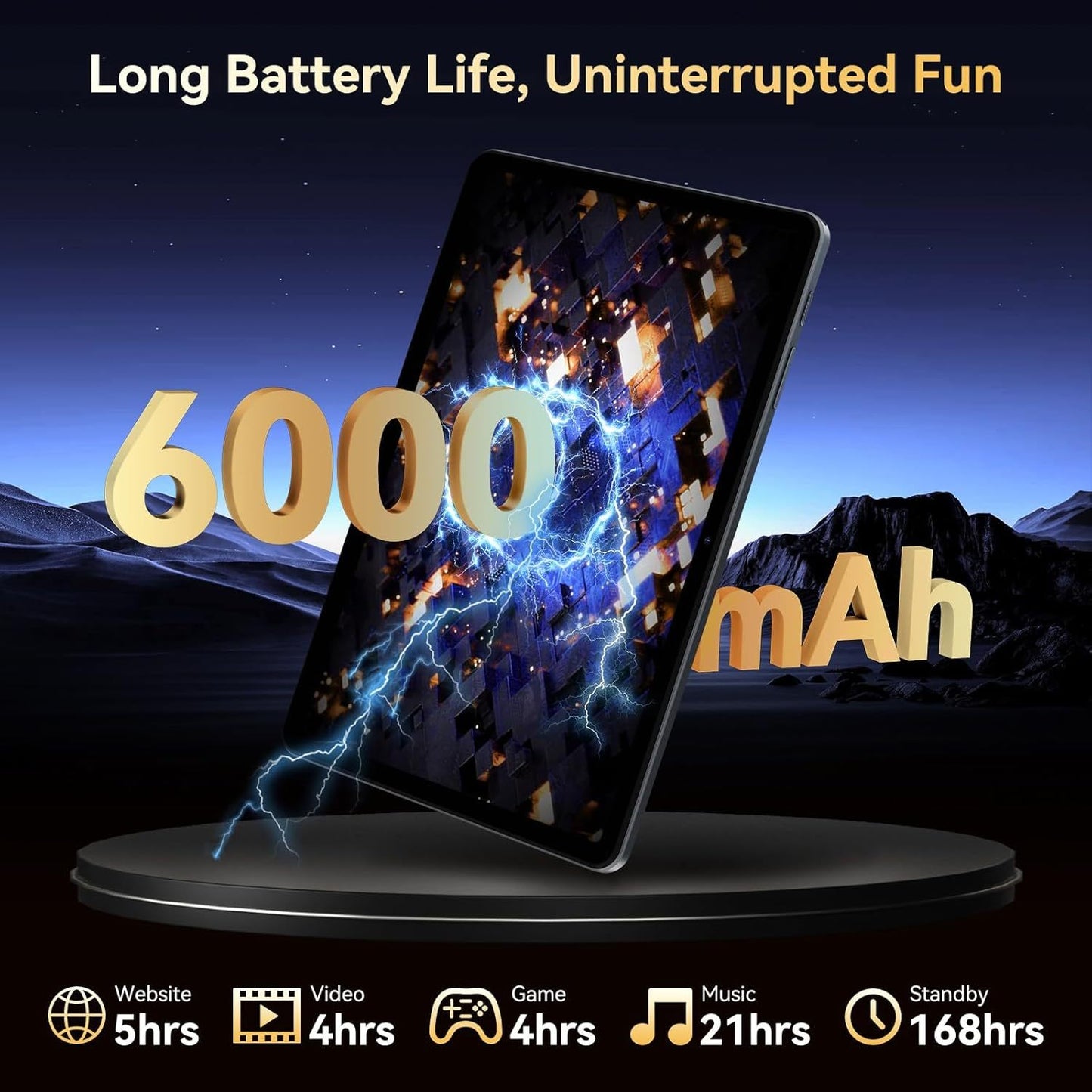 T80 Android 15 Tablet with Keyboard - 18 (6+12) GB RAM + 128GB ROM (2TB TF), 10-Inch Tablet, 6000mAh, 5MP + 2MP, Gemini AI, 5G Wi-Fi, GPS, Face ID