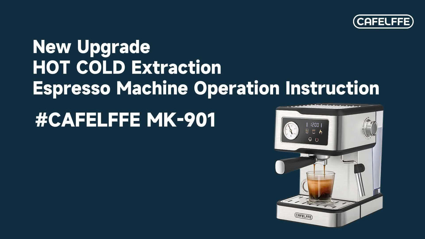 Italian Semi-Automatic Espresso Machine with Built-in Milk Frother & Steam Wand, 20 Bar Pump Stainless Steel Coffee Maker for Latte, Cappuccino, Americano, 1.5L Detachable Water Tank, Smart Touch Panel, Programmable Settings,