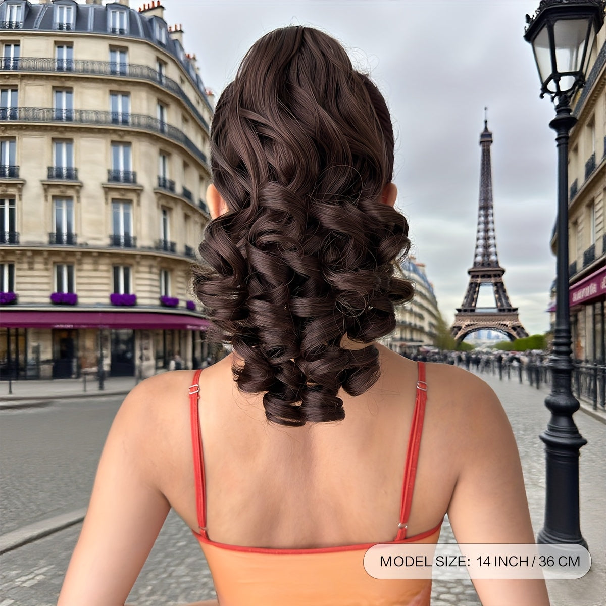 14-Inch (36cm) Clip-In/R Clip-On Hair Extensions - Dark Brown/Red/Burgundy Ombre Body Wave Synthetic Hair with Natural Layers, Volume & Soft Waves for Women &, Instant Length for Ponytails, Braids, Dreadlocks-like Styles