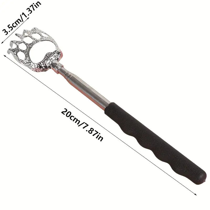 Random 1 of 4 Styles 304 Stainless Steel Telescopic Rod with Metal Scraper Head - Heavy-Duty Collapsible Multi-Style, Portable & Compact for Survival, Camping, DIY, Outdoor (Rod Length Adjusts) - Durable Scraper/Shovel/Pickax