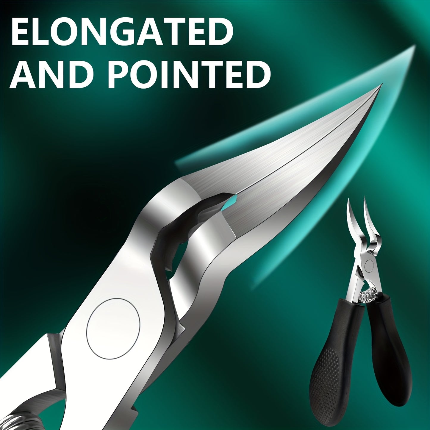 Heavy-Duty Stainless Steel Toenail & Fingernail Clipper for Thick/ Nails - Professional-Grade Curved Blade with Sharp Elongated Tip, Thickened Nail Care Tool for Adults, Elderly, Men & Women (Foot & Hand Trimmer)