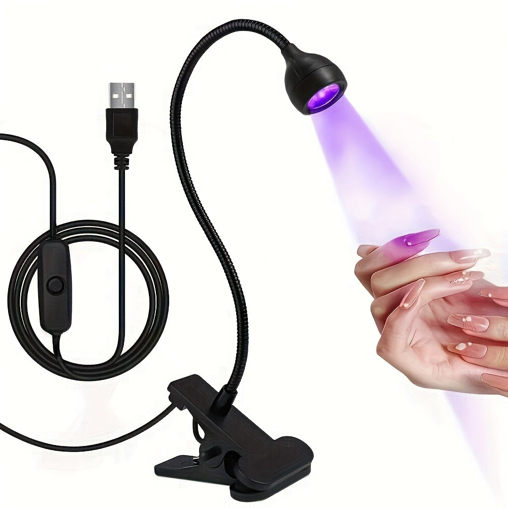 LED Light Clip-on Flexible Metal Tube USB Mini Gel Lamp Desk Nail Dryer for DIY Manicure, Suitable for Indoor Bedroom Home Decor Living Room, Desk Accessories. Perfect Christmas/Valentine's Day Birthday Gift, Nail Lamp, Nail