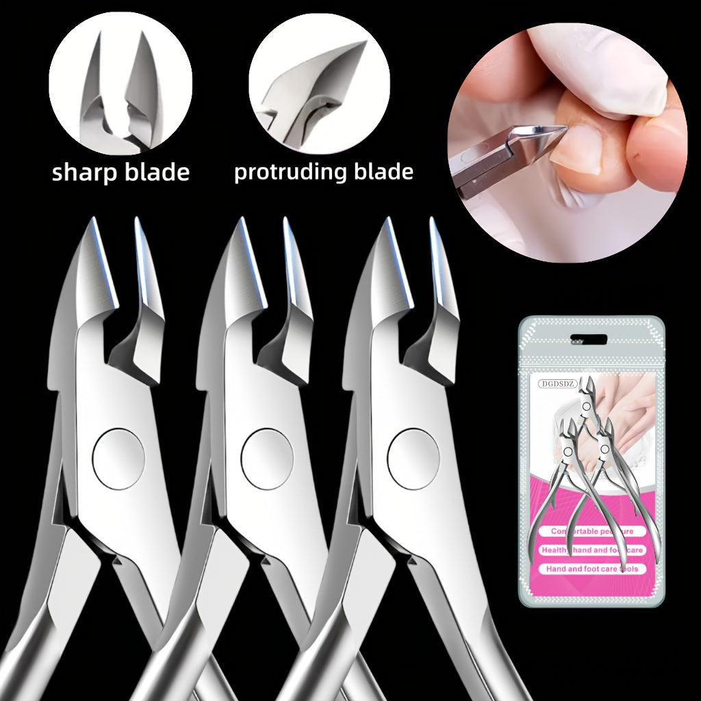 3 PCS Set Professional Stainless Steel Cuticle Nipper Set | 3-Tool Multifunctional Manicure & Pedicure Kit with Anti-Slip Comfort Grip | Sharp, Durable Nail and Clippers for Salon or Home Use