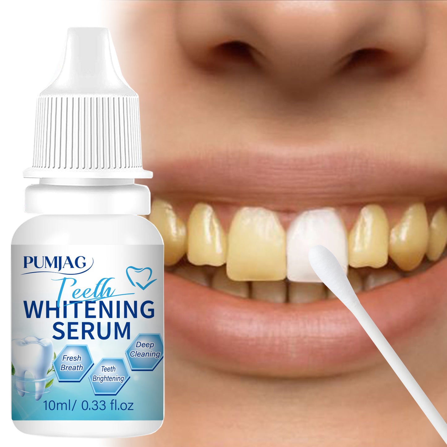 Teeth Whitening Serum, Mint Flavor, Fast Acting Teeth Whitening Serum, Prevents Plaque By Brushing, Deep Cleaning Formula Teeth Whitening Gel, Confidence To Reveal Snowy Teeth, Suitable for Men and Women, 10ml