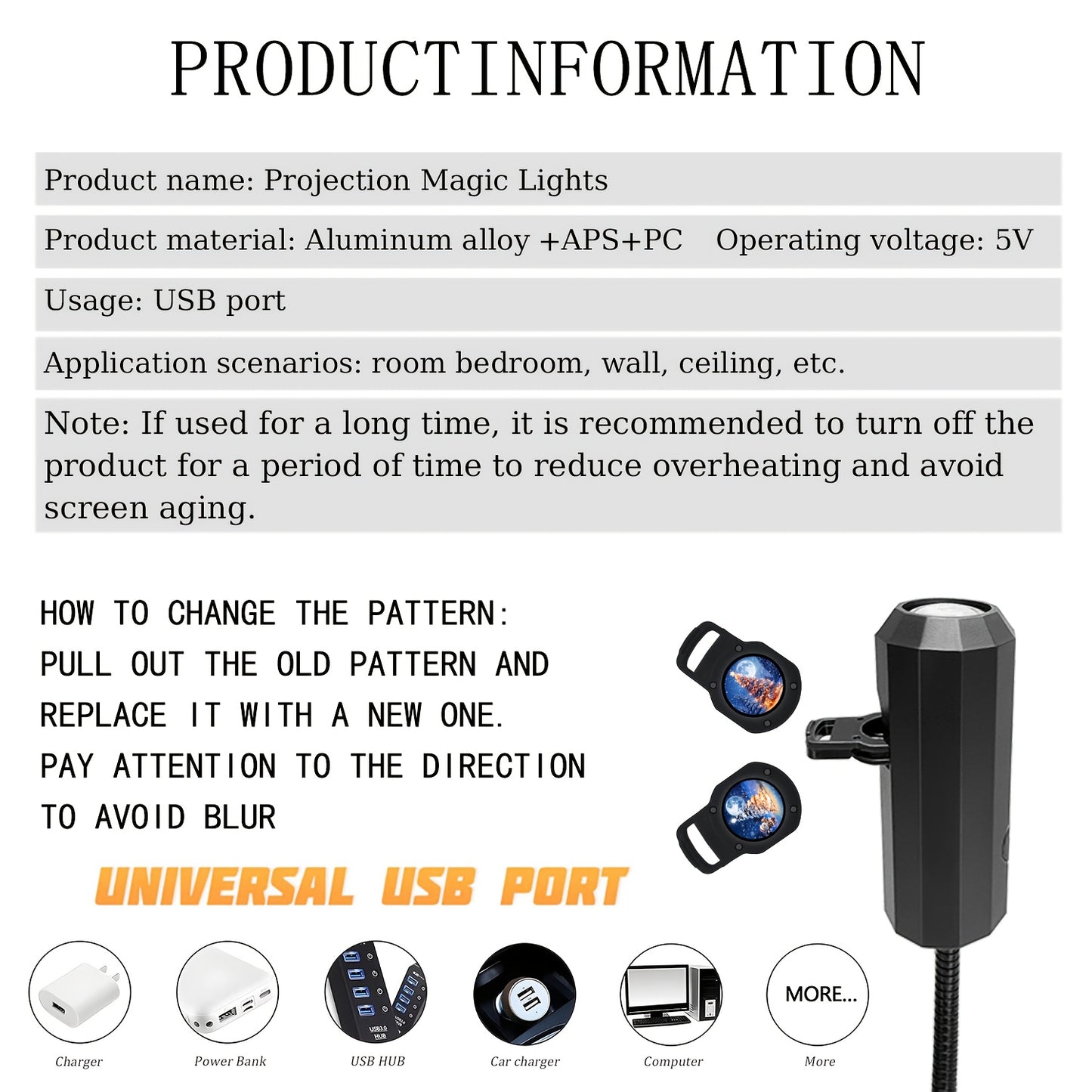 1 light and 3 Christmas picture projector lamp, three light and shadow can be changed, USB plug and play atmosphere light, suitable for ceiling wall background decoration light, 360 ° rotatable Christmas holiday projector, b