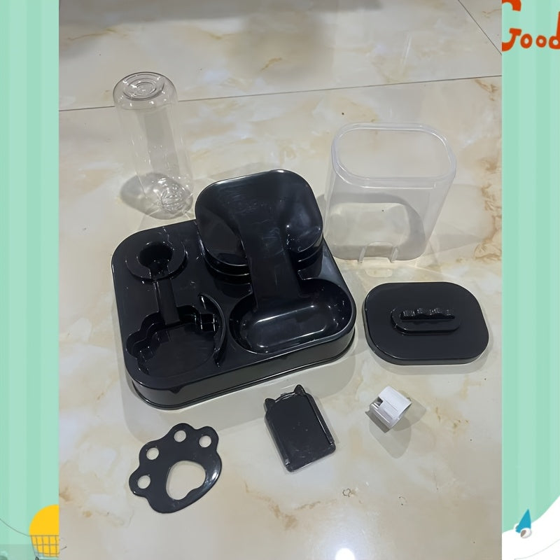 Automatic Water Dispenser for Cats & Dogs with Bowl - 0.98-9.99 L Multi-Capacity, Battery-Free/Plug-in, Easy to Clean & Moisture-Proof, Indoor/Outdoor Use, Durable Black Design with Clear Window & Ergonomic Handle