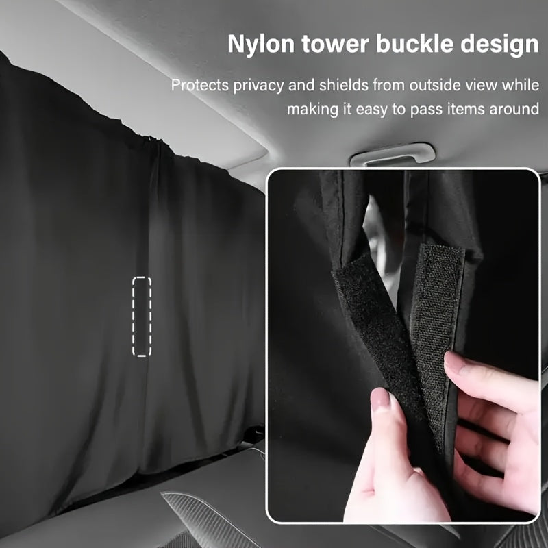 Car Partition Curtain Front and Rear Row Light Blocking Privacy Screen No Drilling Required, Suitable for Travel and Camping