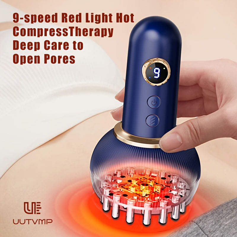 Massage Device with Digital Display, High-frequency Vibration Massage, Temperature-sensitive Hot Compress, Electric Massage Brush, Home Gua Sha Tool, Smart Electric Meridian Brush, Electric Gua Sha Device, Home Massager, Heat