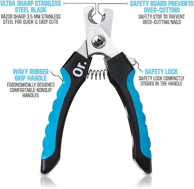 New Set Dog Nail Clippers for Large, Medium and Small Breed Professional Pet Nail Clipper Suitable for Cats, Rabbits and Guinea Pigs With Safety Lock and Protective Guard to Avoid Over Cutting