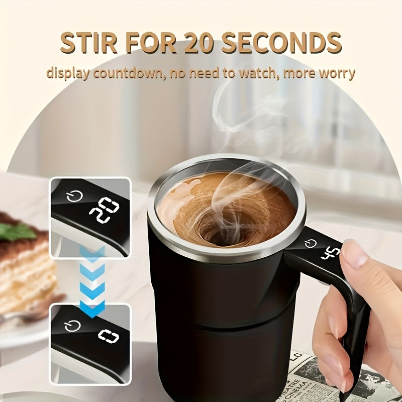 3 Colors Electric USB Charging Automatic Stirring Cup, a Self-Stirring Coffee Mug with Temperature Display Function, Travel Water Cup, Suitable for Mixing Milk, Chocolate, Mocha, Coffee, Milk, Chocolate And Mocha, Protein Pow
