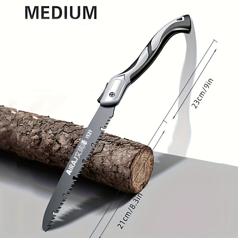 1pc Industrial Grade Steel Folding Saw, Manual Cutting Tool with Anti-Slip Durable Handle, Three Specifications Available for Outdoor Use, Without Battery
