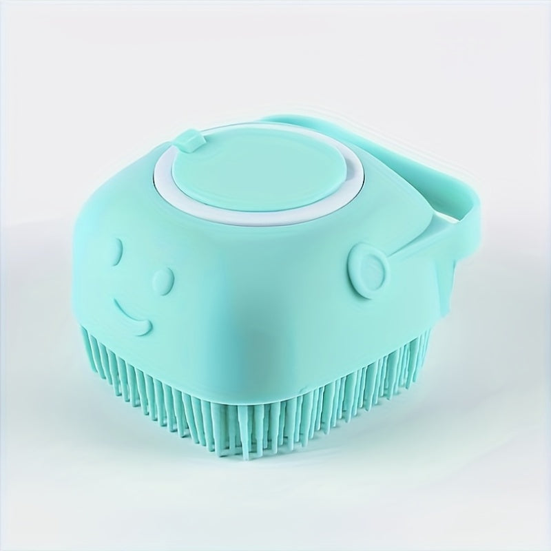 Pet Washing System with Built-in Storage - Dog and Cat Shower Bath Brush with Massage Bristles, Non-Toxic and Easy-to-Clean Design, Ergonomic Handle and Detachable Top, Suitable for Wet Washing/Bathing - Ideal for Small to M