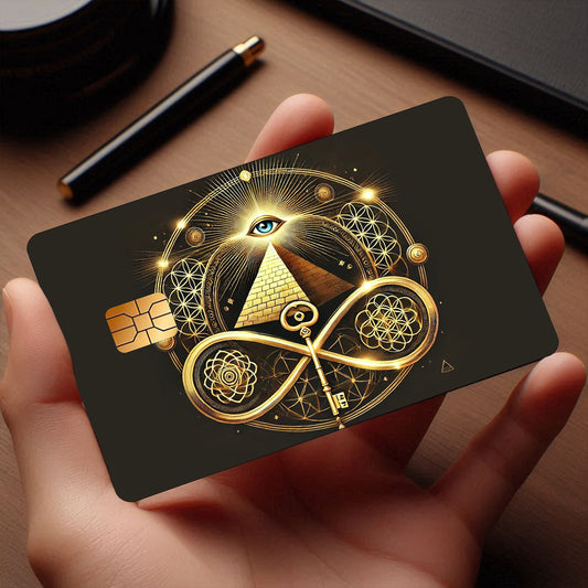 Secret Society Mysterious Retro Privacy Sticker Set - PVC Durable Bank Card Cover with Vintage Design, Conceals Card Details for Credit/Debit/Transportation Cards, Keys - Ideal for Party Favors, Holiday Gifts & Everyday Use (