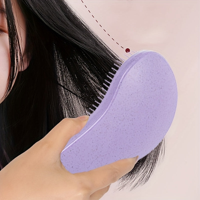 5 PCS Set of Wheat Straw Hair Combs, Including a Smooth Massage Comb, an Egg Comb, a Wide-Tooth Oil Comb, And a Massage Shampoo Brush + Gift, Perfect for Valentine's Day Or Mother's Day for Your Girlfriend Or Wife