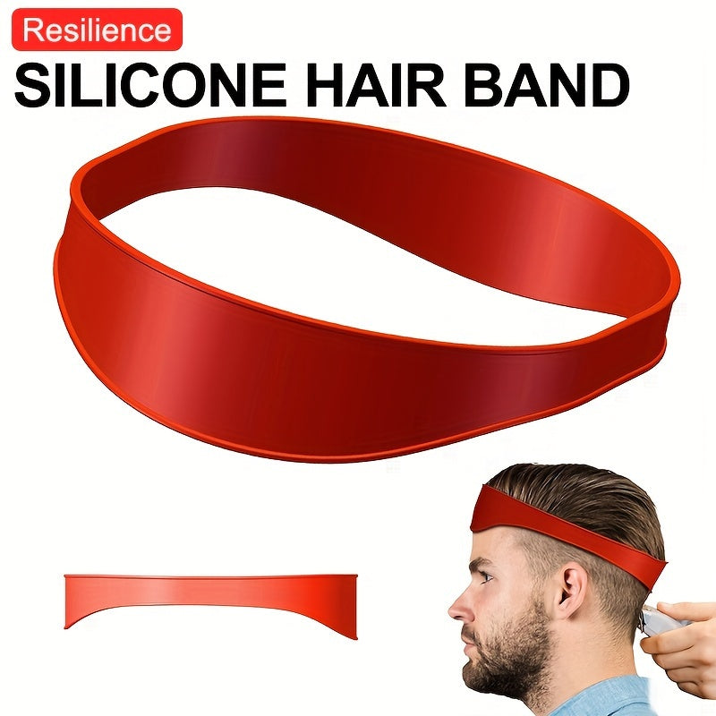3 Colors Men's Silicone Haircut Band - Flexible, Curved Hair Trimming Guide for DIY Home & Travel Use, Soft Grip Hair Styling Tool Hair Care Accessories