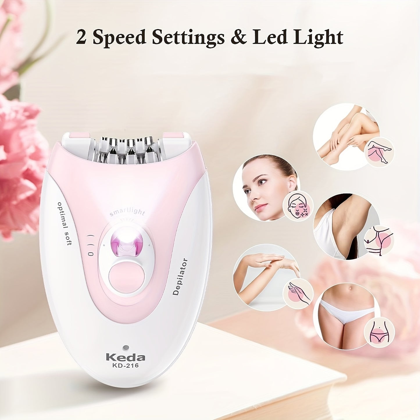 USB Charging Hair Removal Device | Women'S Intelligent Electric Hair Remover with Stainless Steel Blade, Portable, Rechargeable Nickel Battery, Capacity