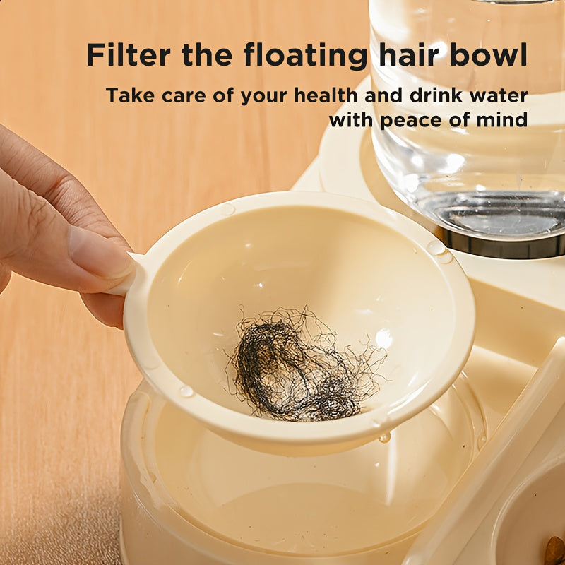 NEW Automatic Gravity-Fed Cat & Dog Feeder-Waterer Combo with Dual Wet/Dry & Water Dispensers, Spill-Proof System, No Battery/ Auto Refill, Easy-Clean Durable Design for Multi-Pet Houses, Kittens & Puppies (No Wiring Needed)