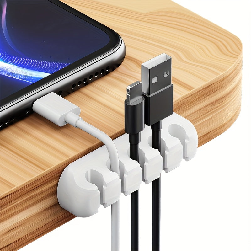 4 Colors Super Strong Self-Adhesive Silicone Cable Organizers with 7, 5, And 3 Slots for Managing Cables, Featuring Cable Holders And Storage Boxes to Keep Your Wires Neat And Tidy!