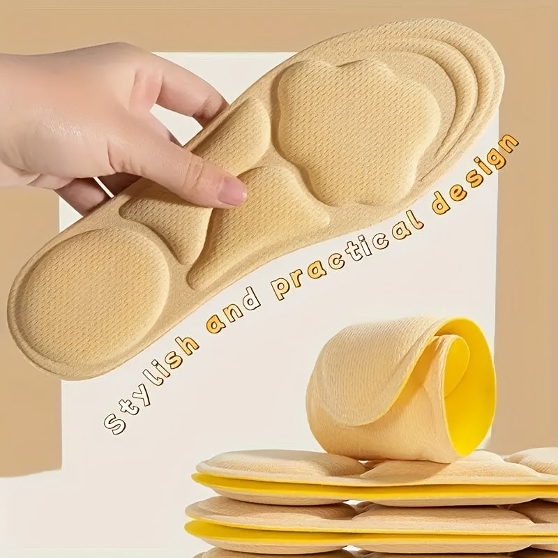 4 PCS Set 35-42 Size Unisex 6D Cloud Feel Shoe Inserts | Thick, Soft, Breathable, Ergonomic Design for High Heels, Sports, And Casual Shoes | Comfortable Shock Absorption, Durable Lightweight, Memory Foam Material