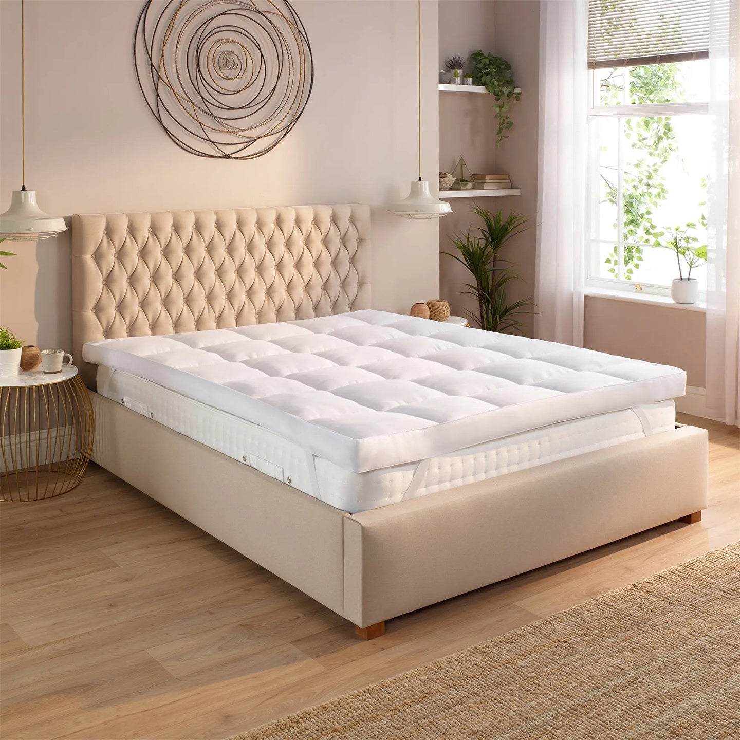 NEW Arrivals Microfiber Mattress Topper 4 Inch/10cm Heavy Fill Super Soft and Fluffy Single Double King Box Stitched Mattress Topper Extra Thick