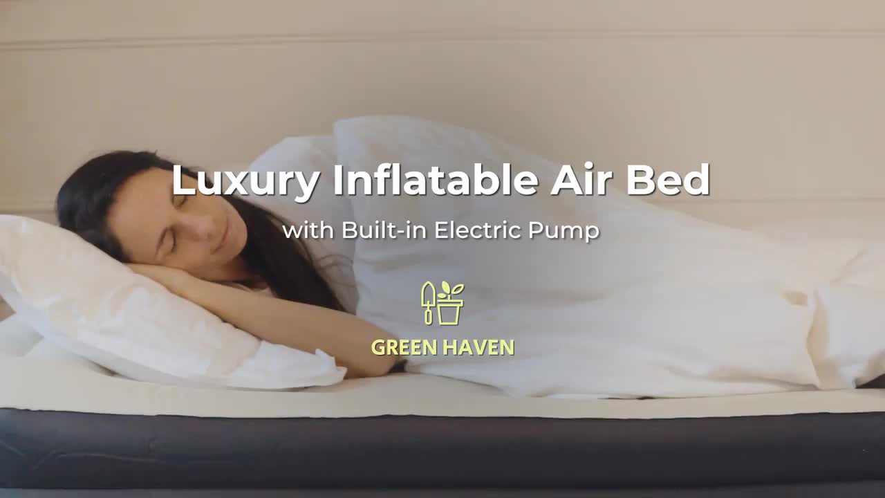 King Size Air Bed with Built-in Electric Pump – Self-Inflating Blow-Up Mattress for 2 Adults – Waterproof & Elevated for Camping, Guests, Indoor & Outdoor Use Furniture Supplies